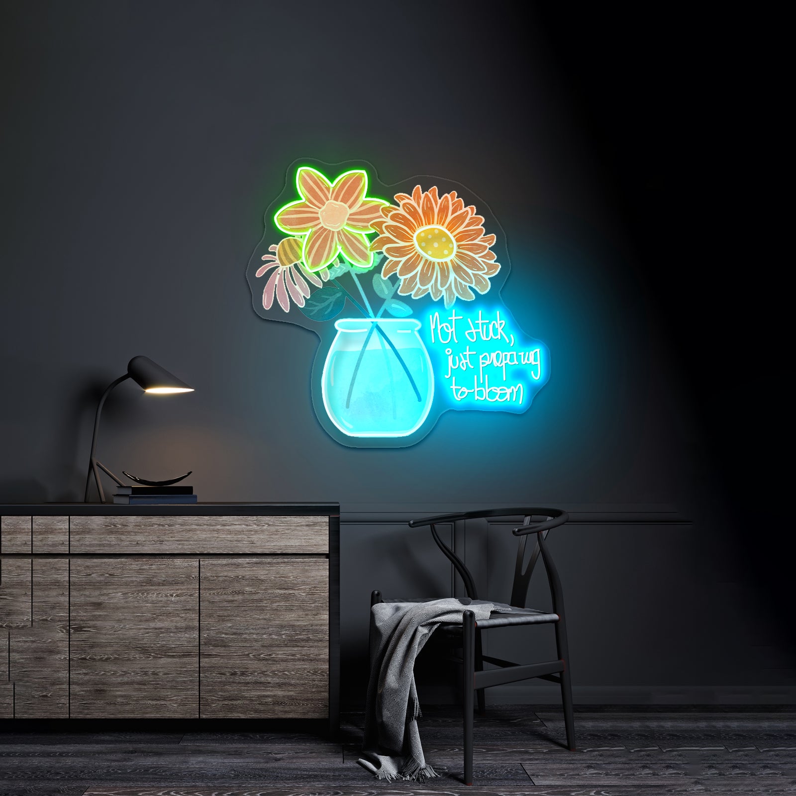 Not Stuck Just Preparing To Bloom Artwork Neon Signs