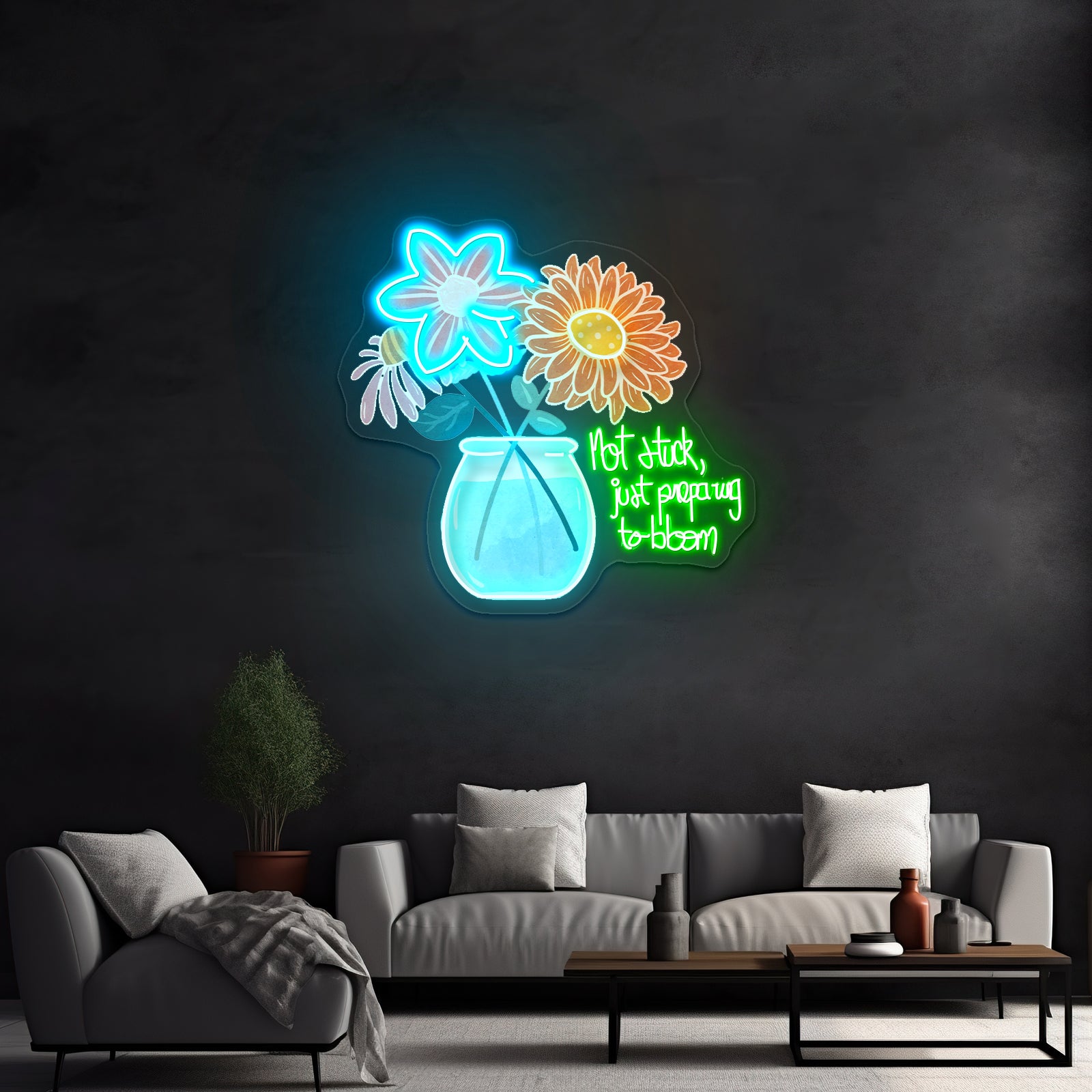 Not Stuck Just Preparing To Bloom Artwork Neon Signs
