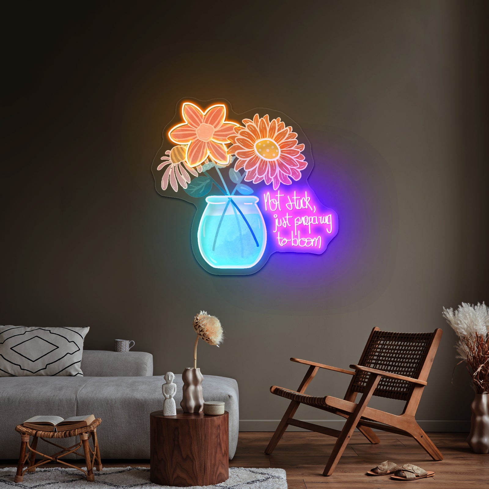 Not Stuck Just Preparing To Bloom Artwork Neon Signs
