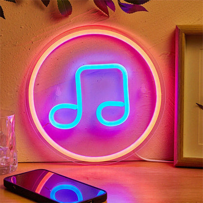 Note Led Neon Sign Home Decor Bars And Music Events | Shineneon