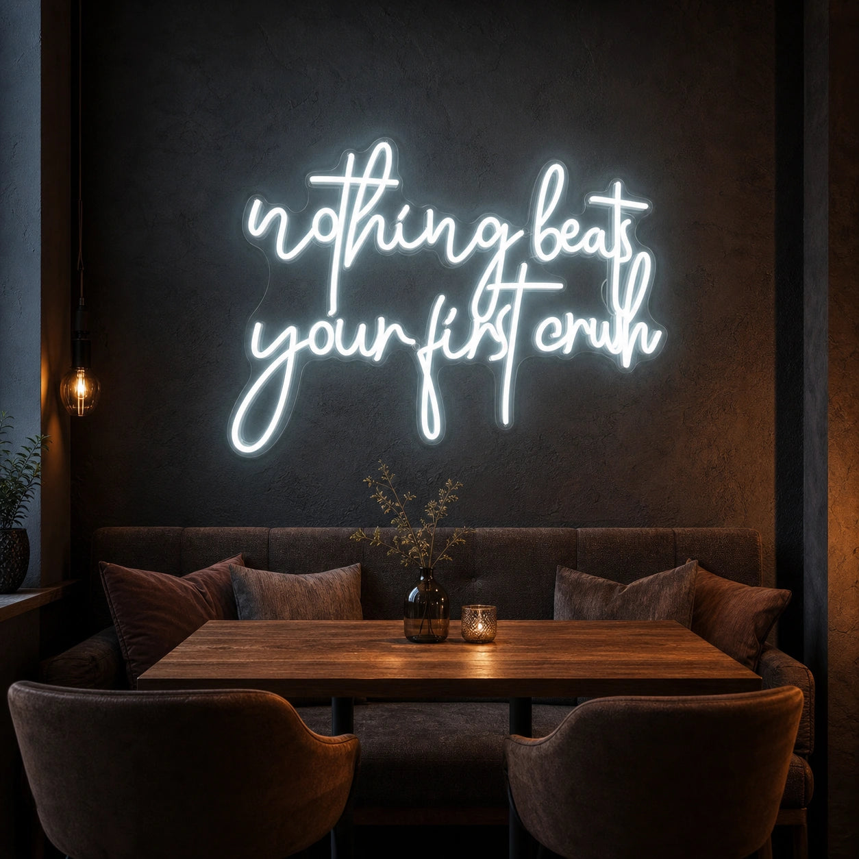 Nothing Beats Your Life Today LED Neon Sign Garage Man Cave Neon Sign real lifestyle scene