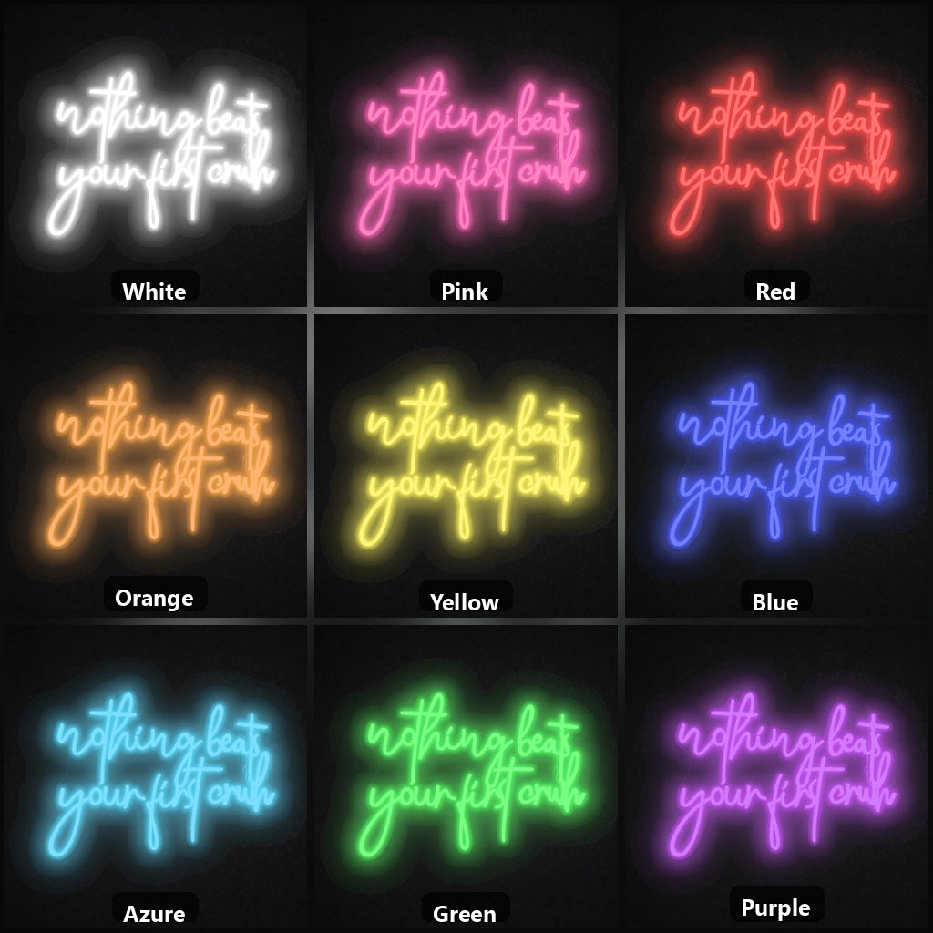 Nothing Beats Your Life Today LED Neon Sign Garage Man Cave Neon Sign color grid