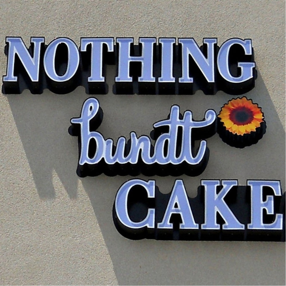 Nothing Bundt Cake 3D Frontlit And Backlit Channel Letter Led Light Sign