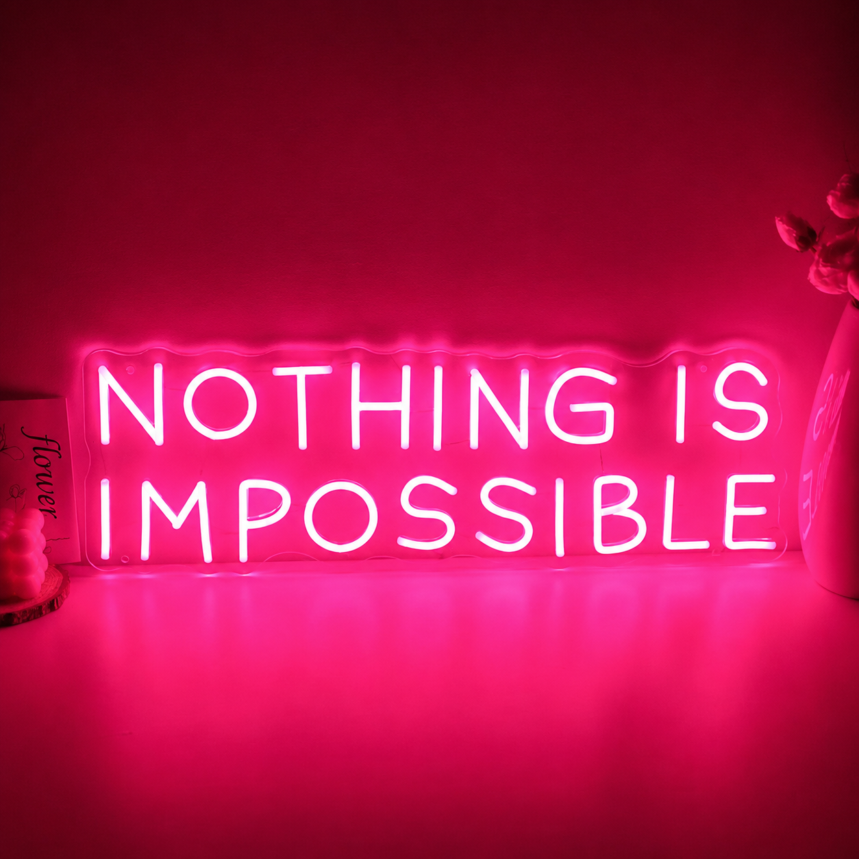 Nothing Is Impossible LED Neon Sign Bedroom Wall Art - 01 Original Product Image