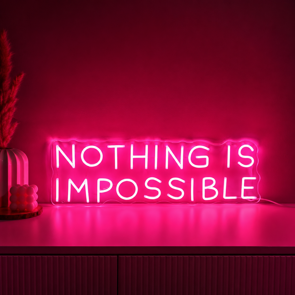 Nothing Is Impossible LED Neon Sign Bedroom Wall Art - 02 High-Converting Product Image