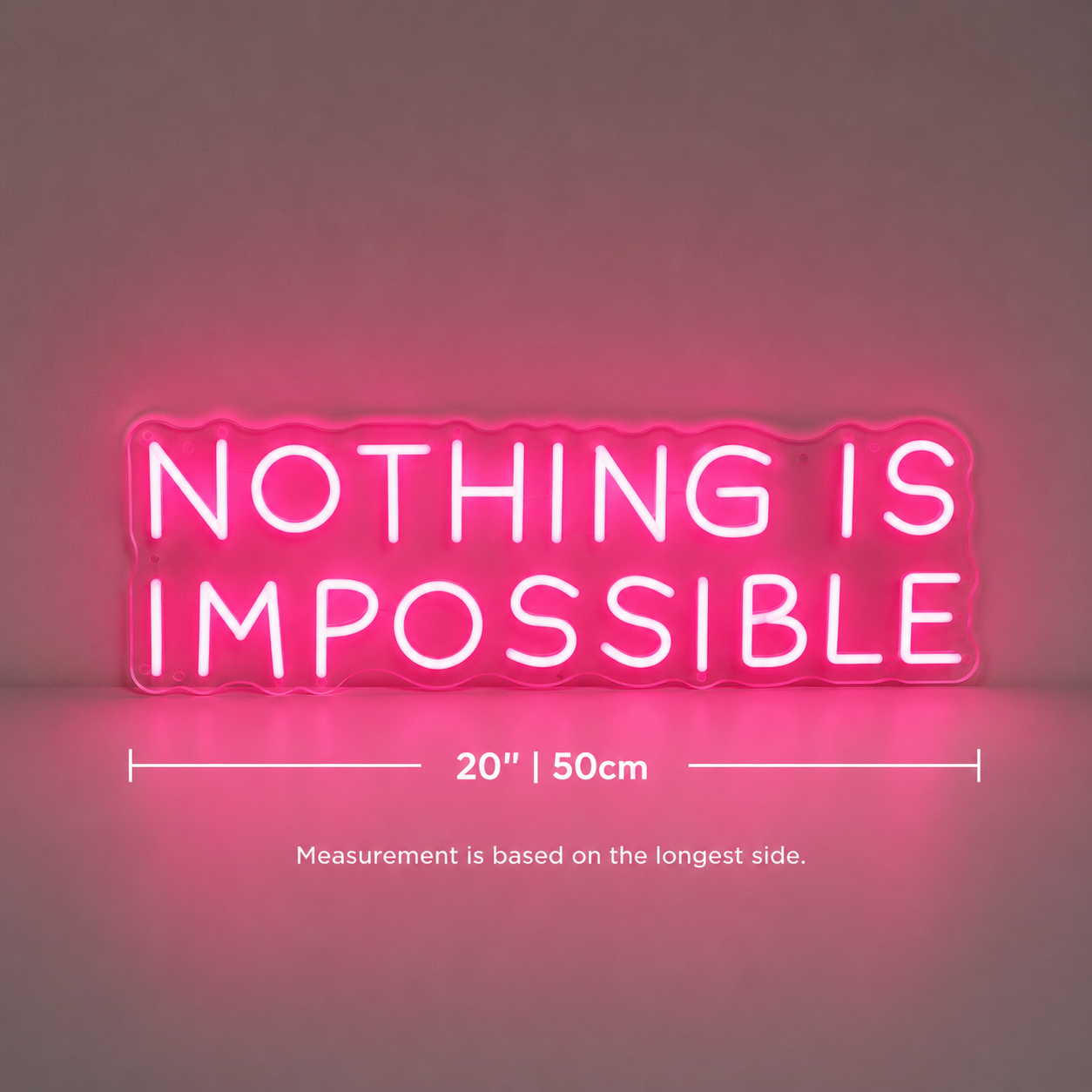 Nothing Is Impossible LED Neon Sign Bedroom Wall Art - 04 Size Image