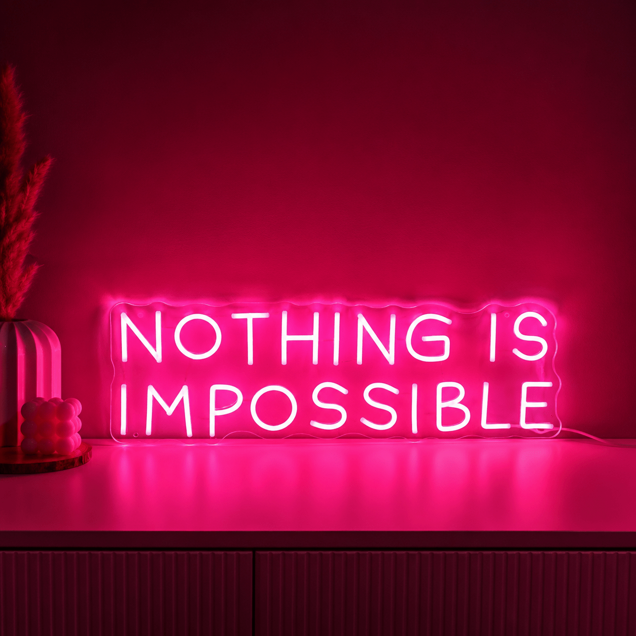 Nothing Is Impossible LED Neon Sign Bedroom Wall Art - Shineneon
