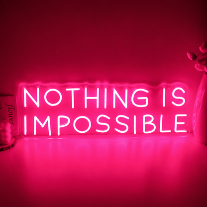 Nothing Is Impossible LED Neon Sign Bedroom Wall Art - Shineneon