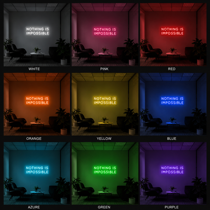 Nothing Is Impossible Wall Decor LED Neon Sign - 05 Color Grid
