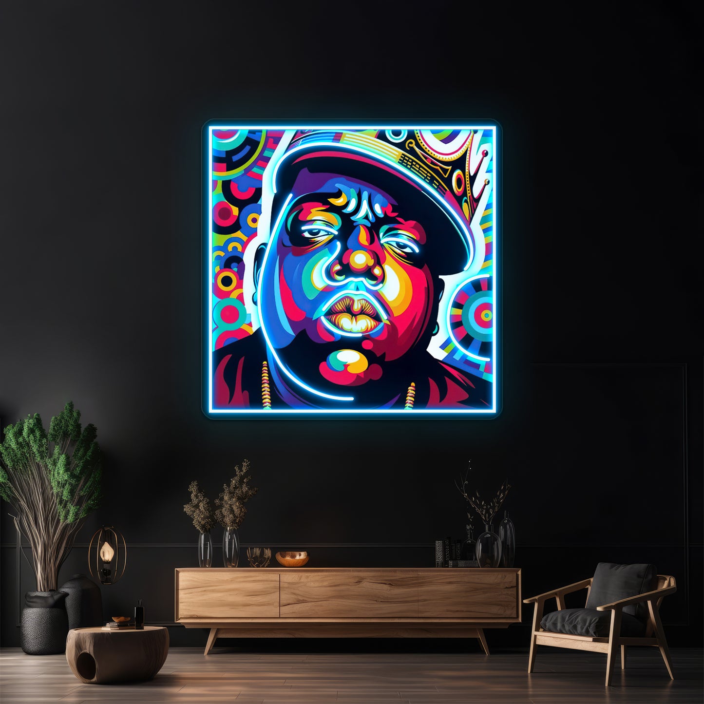 Notorious Big Pop Artwork Business Led Sign