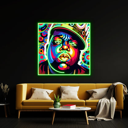 Notorious Big Pop Artwork Business Led Sign