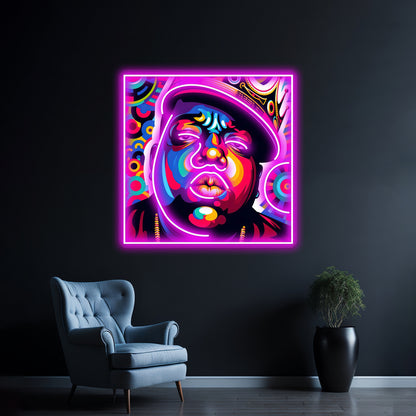 Notorious Big Pop Artwork Business Led Sign