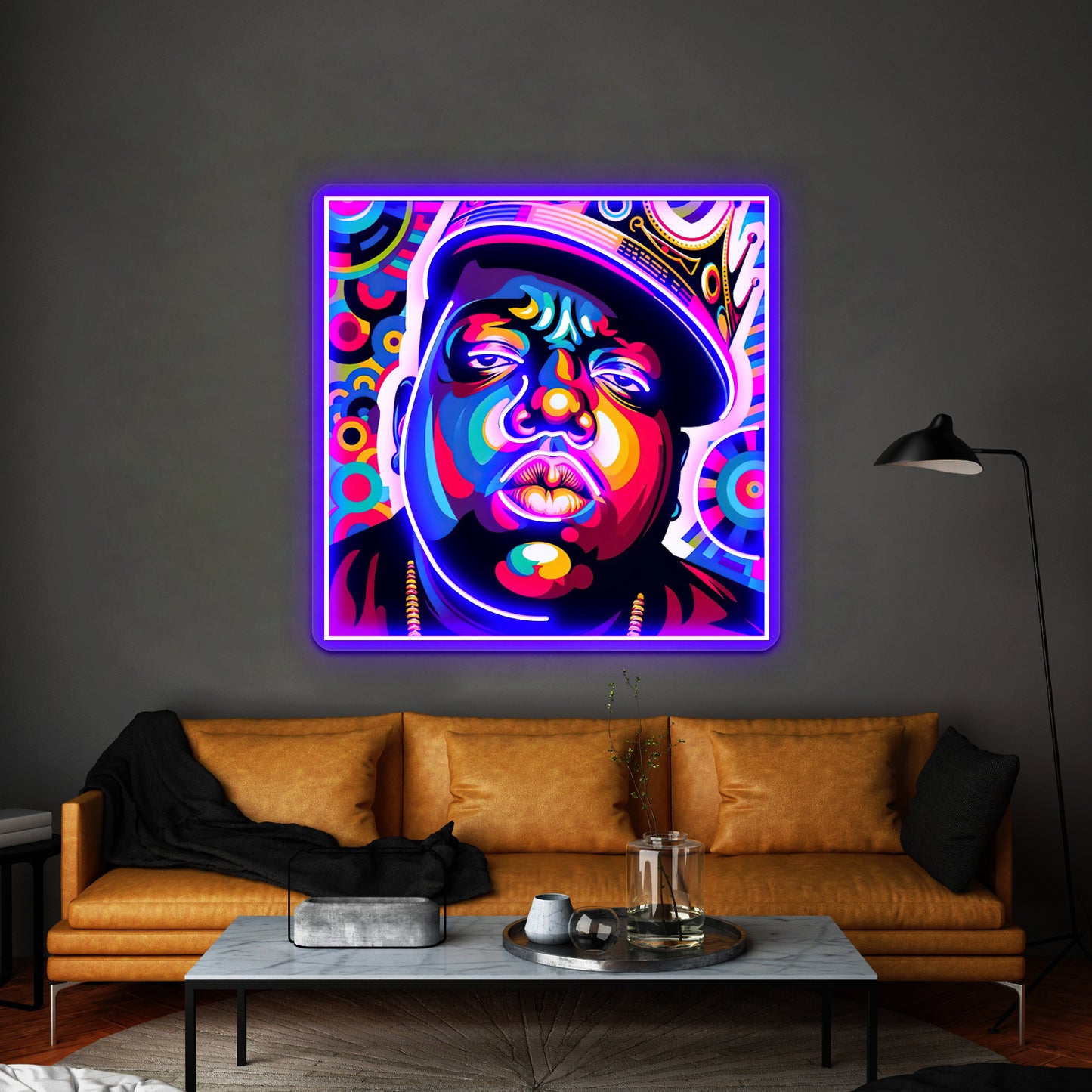 Notorious Big Pop Artwork Business Led Sign