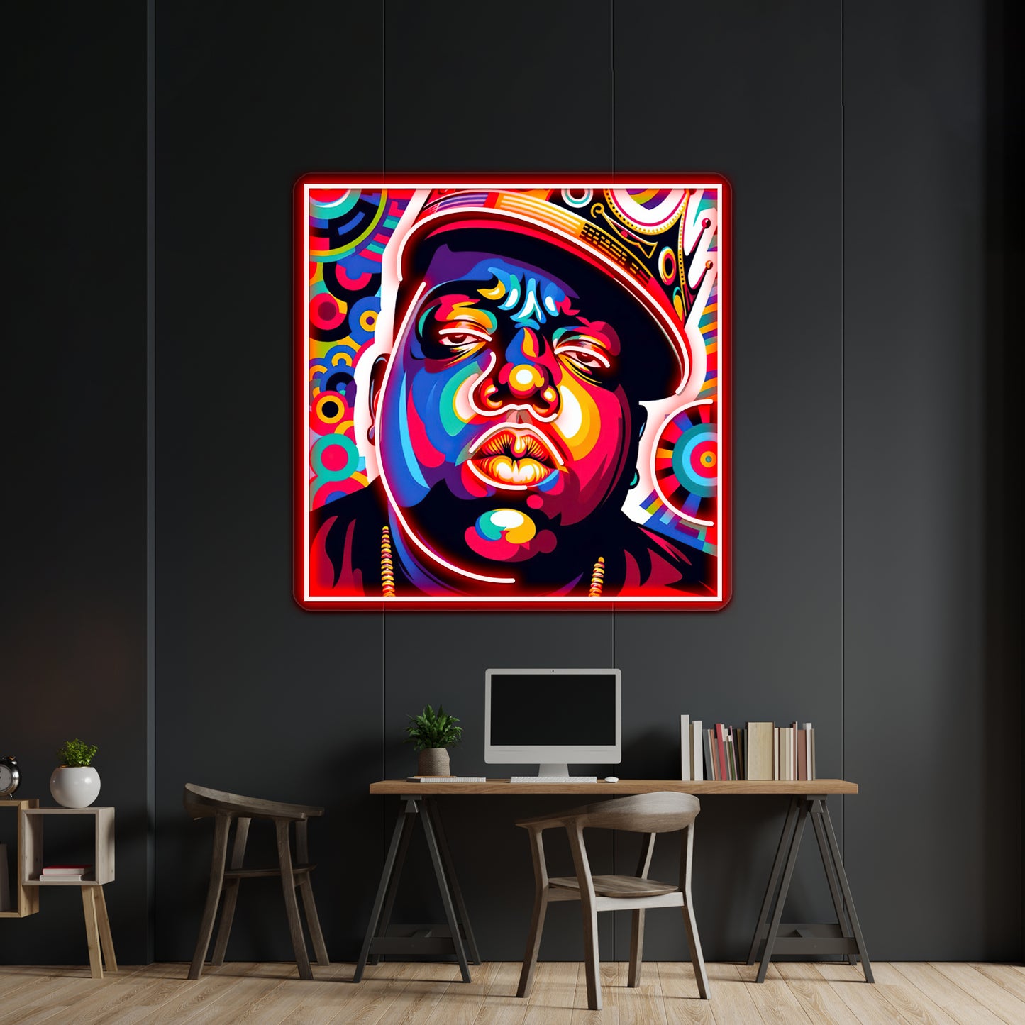 Notorious Big Pop Artwork Business Led Sign