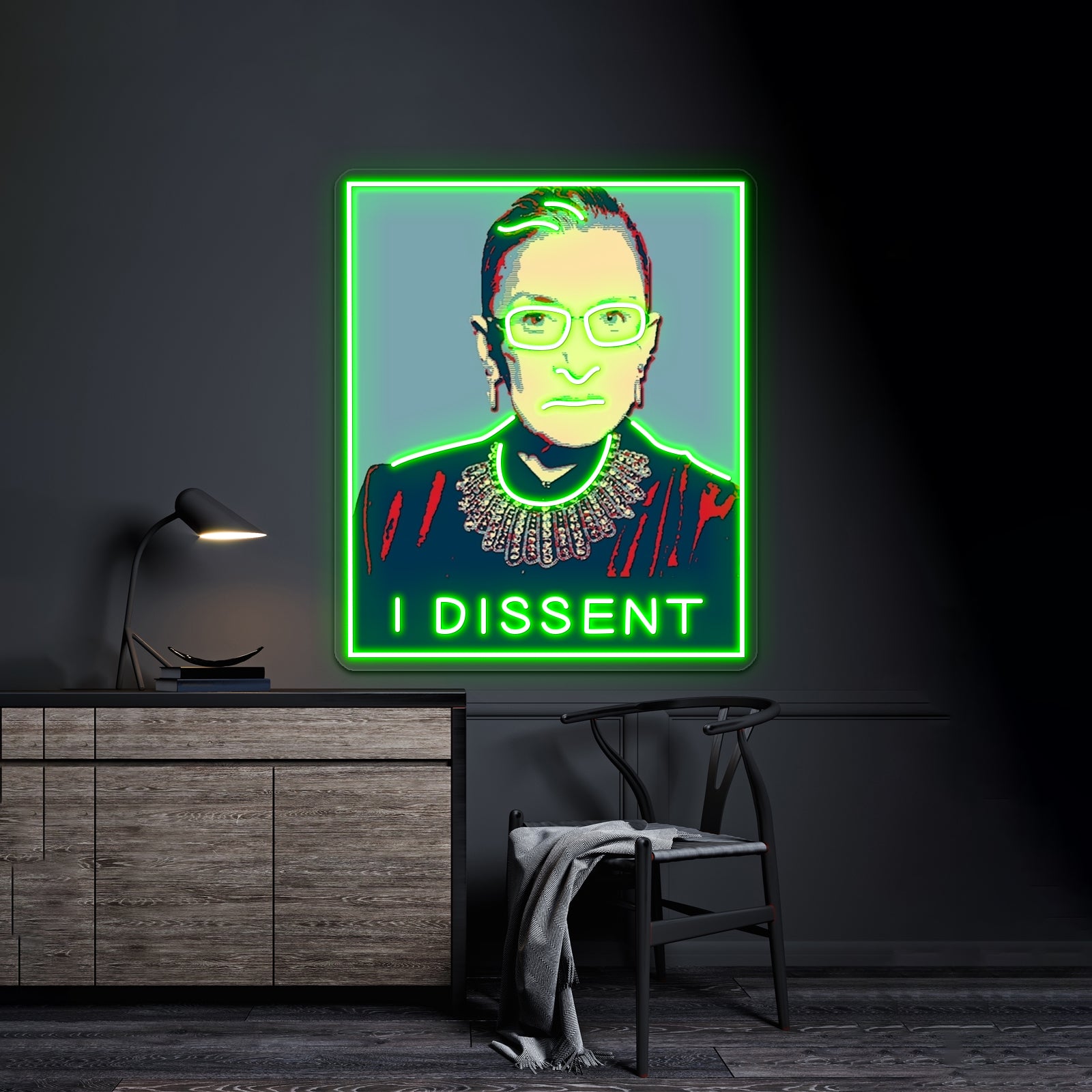 Notorious Rbg I Dissent Artwork Business Led Sign | Shineneon