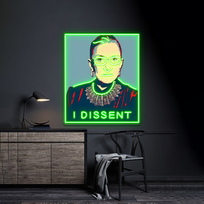 Notorious Rbg I Dissent Artwork Business Led Sign