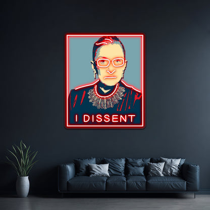 Notorious Rbg I Dissent Artwork Business Led Sign