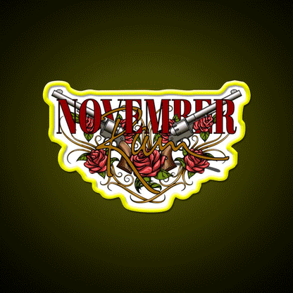 November Rain Welcome Led Neon Sign Open Sign Rgb Color - Custom LED neon sign front view