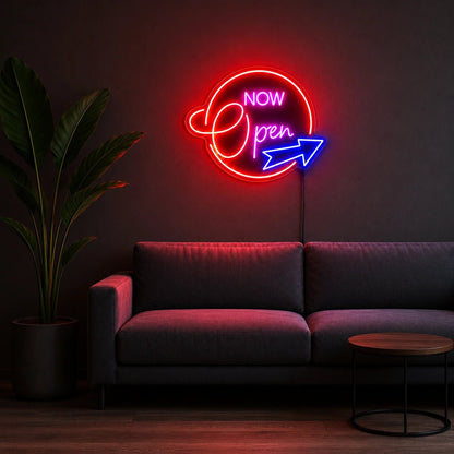Now Open Arrow LED Neon Sign - Shineneon