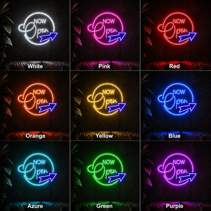 Now Open Arrow LED Neon Sign - Shineneon