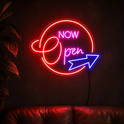 Now Open Arrow LED Neon Sign - Shineneon