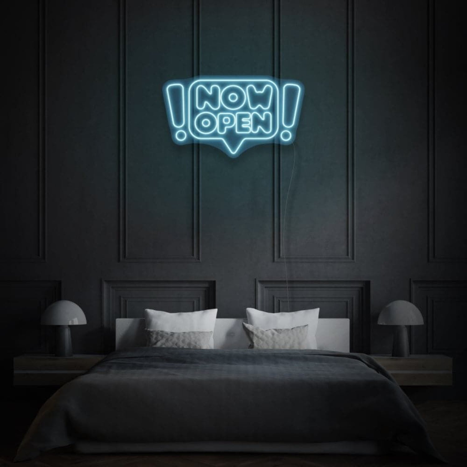 Now Open Neon Writing In Comic Cloud Playful And Inviting | Shineneon