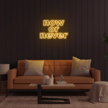 Now Or Never Bright Pink Led Neon Sign For Modern Home Decor | Shineneon