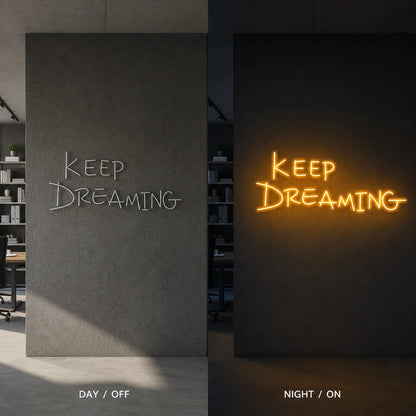 Now Or Never LED Neon Sign Garage Man Cave Neon Sign day and night comparison