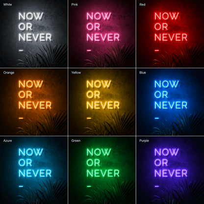 Now Or Never Wall Decor LED Neon Sign - Shineneon