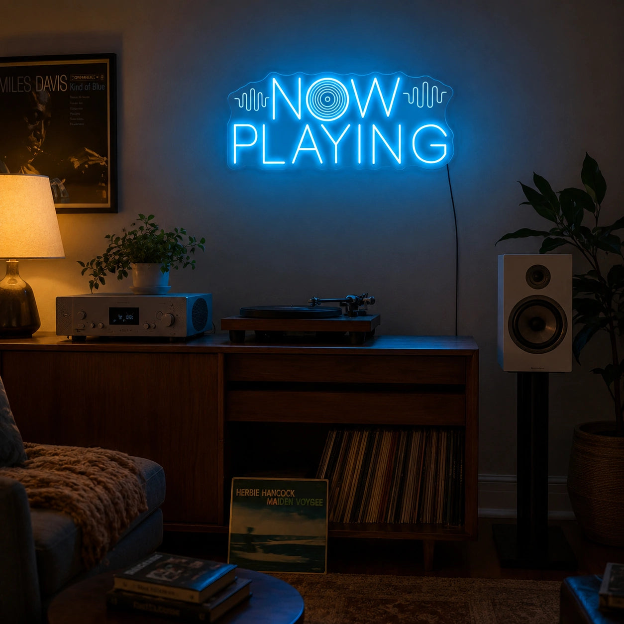 Now Playing Vinyl Neon Sign LED Neon Sign real lifestyle scene