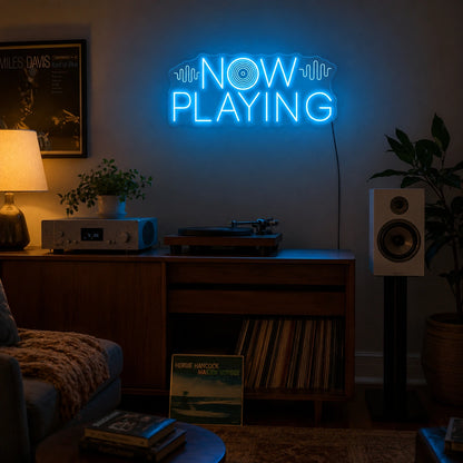 Now Playing Vinyl Neon Sign LED Neon Sign real lifestyle scene