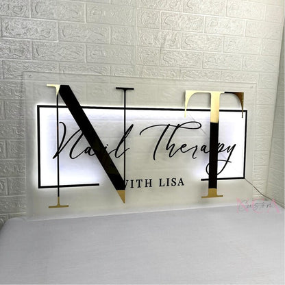 Nt Nail Therapy Acrylic Business Logo Sign - Shineneon