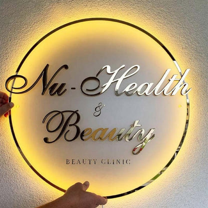 Nu Health Beauty Acrylic Business Logo Sign - Shineneon