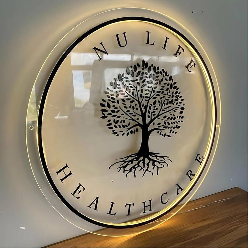 Nu Life Health Care Acrylic Business Logo Sign - Shineneon