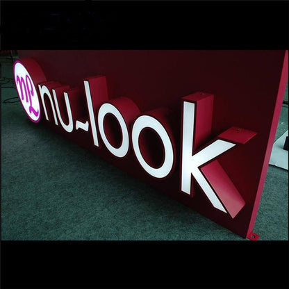 Nu Look With Logo 3D Frontlit Letters Metal Led Sign - Shineneon