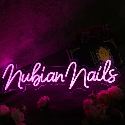 Nubian Nails Pink Led Neon Sign - Shineneon