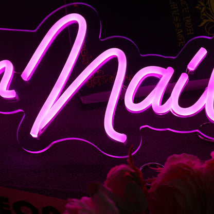 Nubian Nails Pink Led Neon Sign - Shineneon
