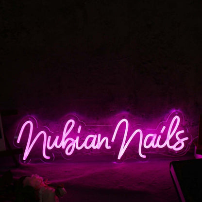 Nubian Nails Pink Led Neon Sign - Shineneon