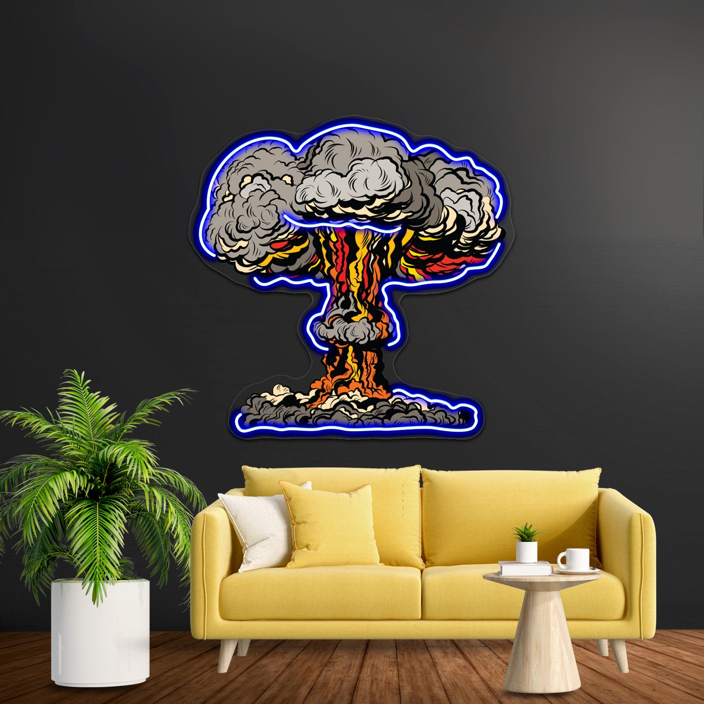 Nuclear Explosion Radioactive Mushroom Pop Artwork Business Led Sign