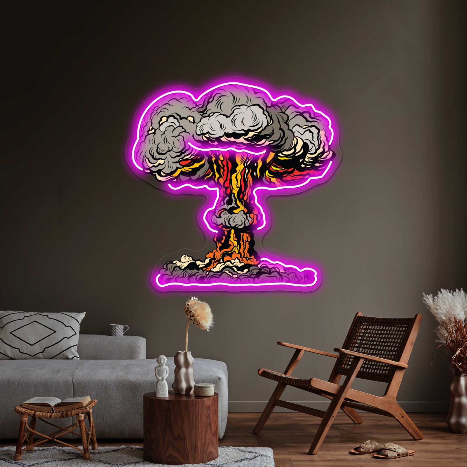 Nuclear Explosion Radioactive Mushroom Pop Artwork Business Led Sign | Shineneon