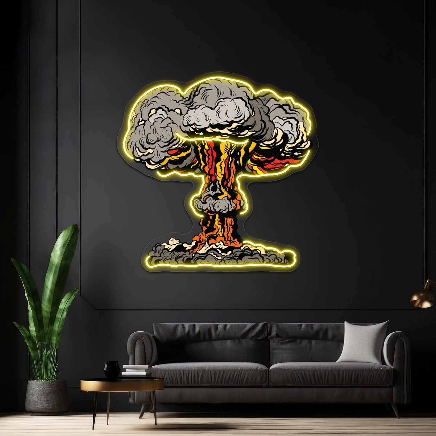 Nuclear Explosion Radioactive Mushroom Pop Artwork Business Led Sign