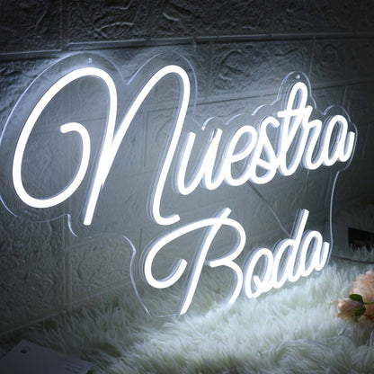 Nuestra Boda White Led Neon Sign - Shineneon