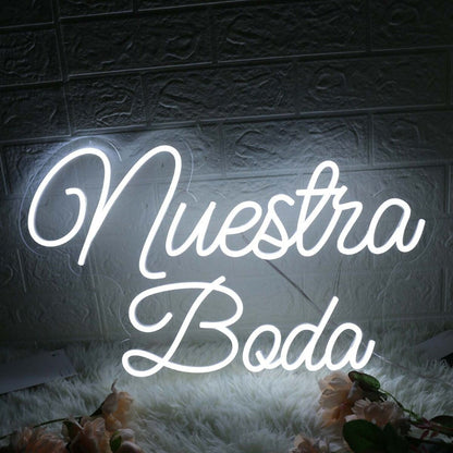 Nuestra Boda White Led Neon Sign - Shineneon