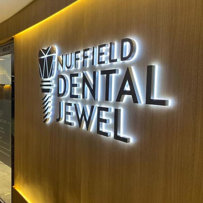 Nuffield Dental Jewel 3D Backlit Letters Business Metal Led Sign - Shineneon