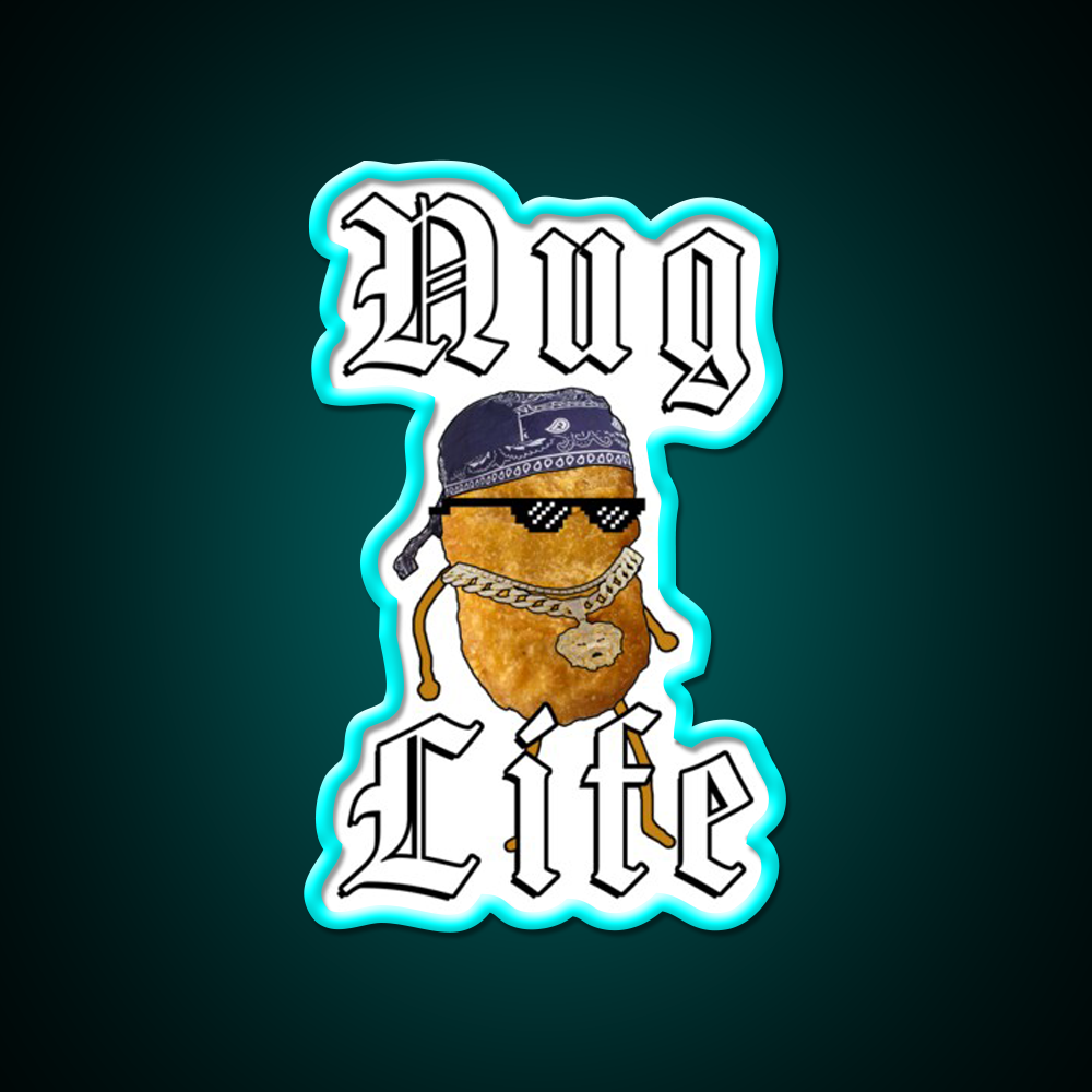 Nug Life Gangster Chicken Nugget Fast Food Led Neon Sign For Burger Place Rgb Color