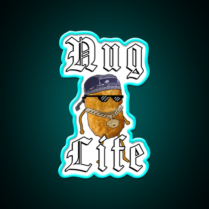 Nug Life Gangster Chicken Nugget Fast Food Led Neon Sign For Burger Place Rgb Color