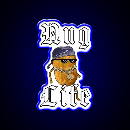 Nug Life Gangster Chicken Nugget Fast Food Led Neon Sign For Burger Place Rgb Color