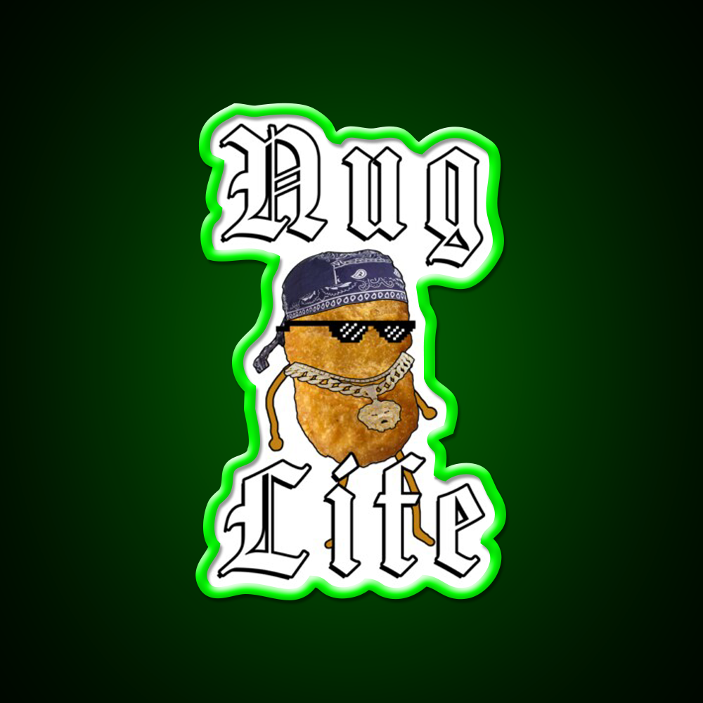 Nug Life Gangster Chicken Nugget Fast Food Led Neon Sign For Burger Place Rgb Color