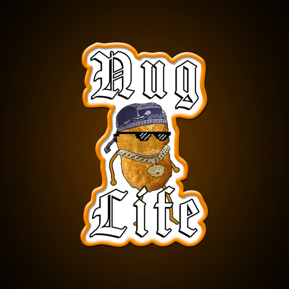 Nug Life Gangster Chicken Nugget Fast Food Led Neon Sign For Burger Place Rgb Color