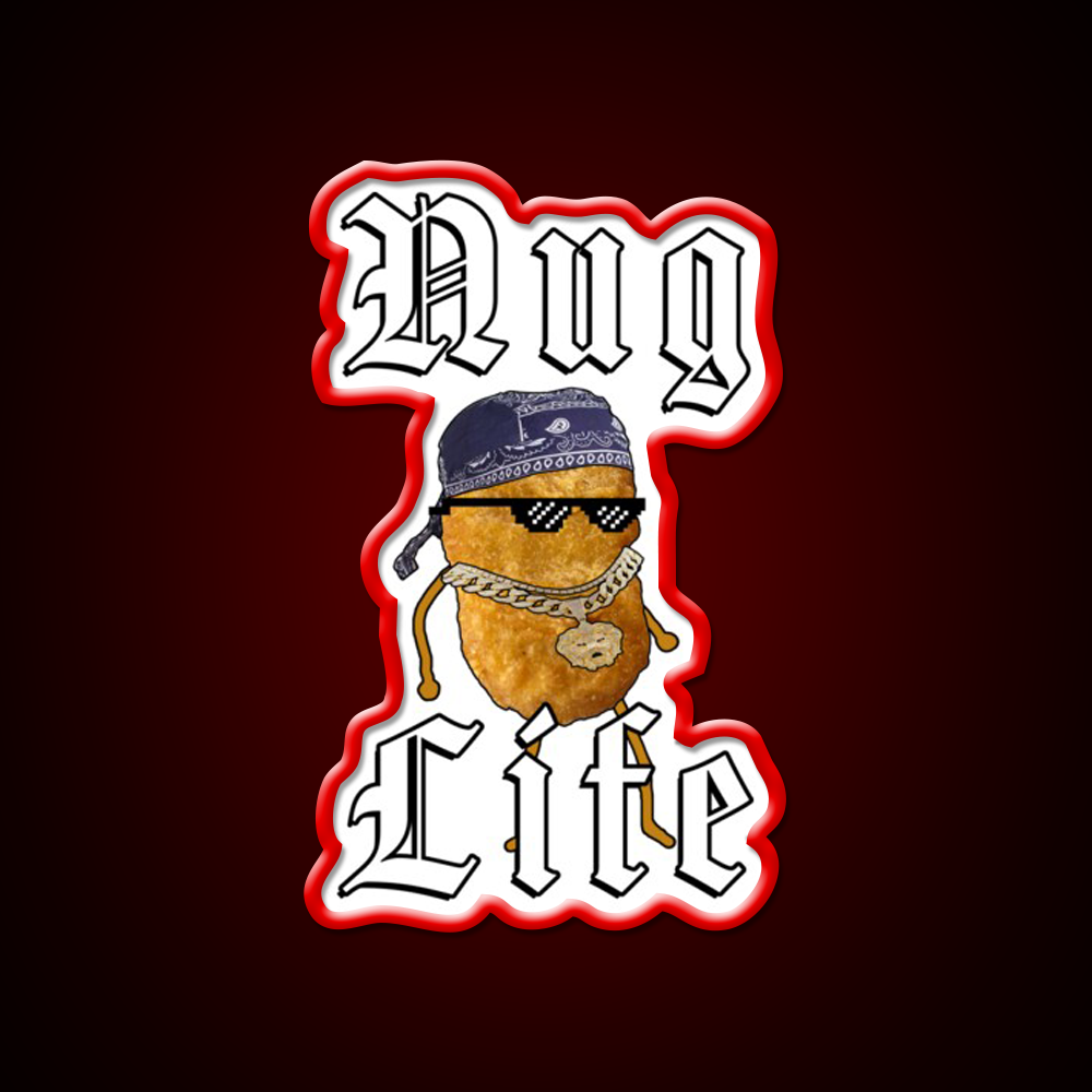 Nug Life Gangster Chicken Nugget Fast Food Led Neon Sign For Burger Place Rgb Color